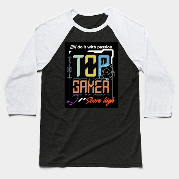 Gamer Top Video Gamer Baseball T-Shirt by bert englefield 